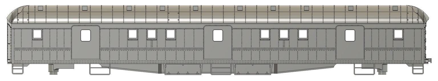 Bethlehem Car Works 4176-1792 HO Scale Union Pacific Horse-Baggage Automobile Car Kit Side View