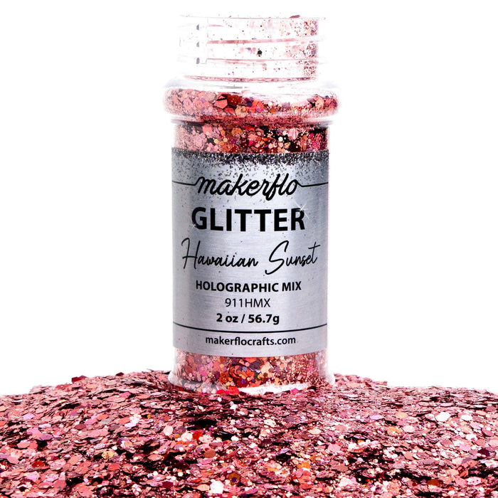 MakerFlo Crafts Hawaiian Sunset - Chunky Mix Glitter 2oz