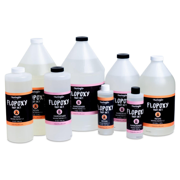 MakerFlo Crafts Flopoxy Fast Set - Resin + Hardener Epoxy Kit