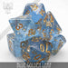 DND DICE Blue Golden Leaf Dice Set