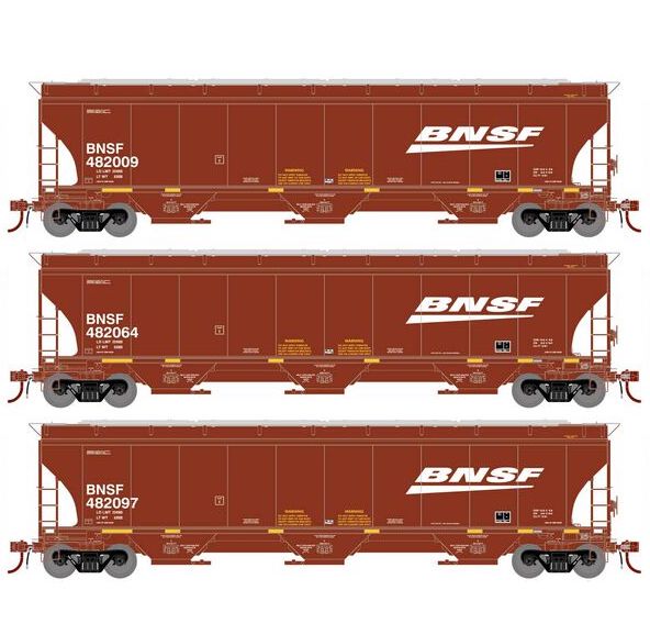 Athearn Genesis G1058 HO Scale Trinity 5161 Covered Hopper BNSF 3-Pack #2