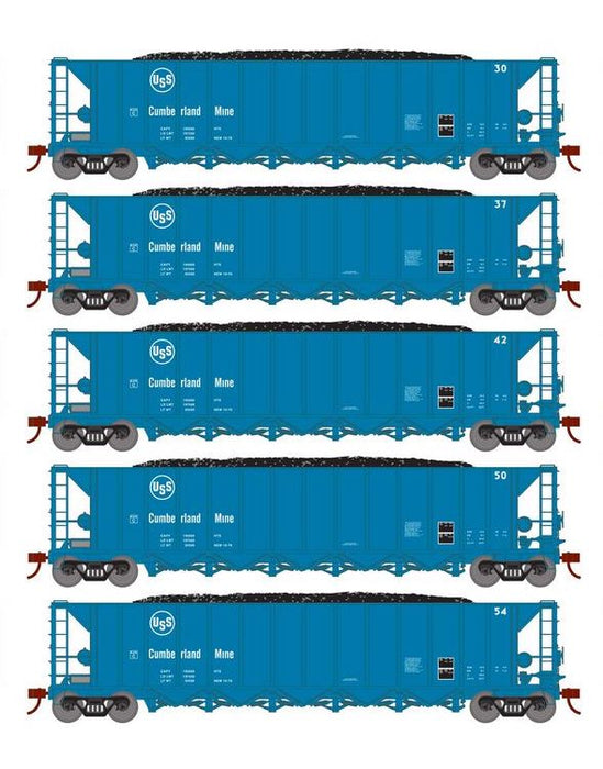 Athearn RTR 1009 HO Scale Ortner 5-Bay Hopper USS Cumberland Mine USSX 5-Pack #3