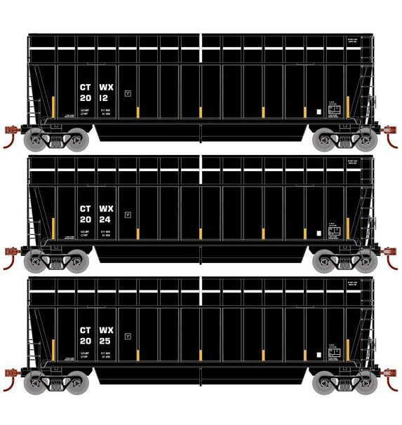 Athearn RTR 1381 HO Scale Bathtub Gondola w/Extended Side Conshohocken Rail CTWX 3-Pack #1