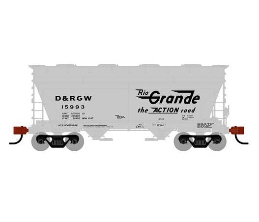 Athearn RTR 1683 HO Scale ACF 2970 Covered Hopper Rio Grande DRGW 15993