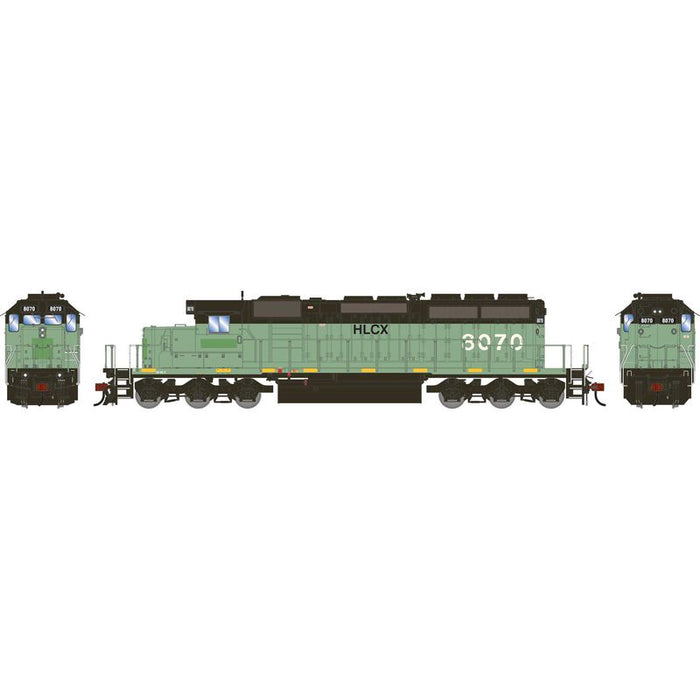 Athearn RTR 1813 HO Scale EMD SD40-2 Helm Leasing HLCX 8070 DCC/Sound Prime for Grime