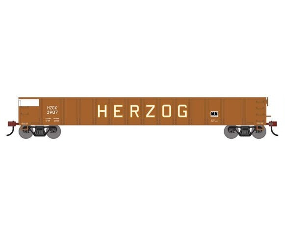 Athearn RTR 1863 HO Scale 52' Mill Gondola Herzog HZGX 3907 — White ...