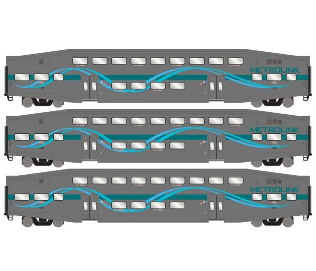 Athearn RTR 29701 HO Scale Bombardier Coach Metrolink Refurbished SCAX 3 Pack