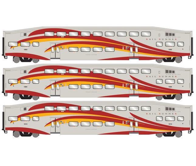 Athearn RTR 29714 HO Scale Bombardier Coach New Mexico Railrunner NMRX 3 Pack