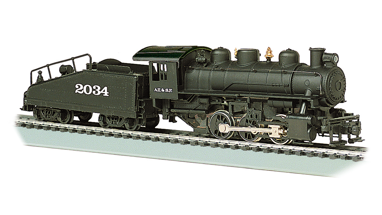 Bachmann 50609 HO Scale 0-6-0 Steam Locomotive with Smoke Santa Fe ATSF 2034