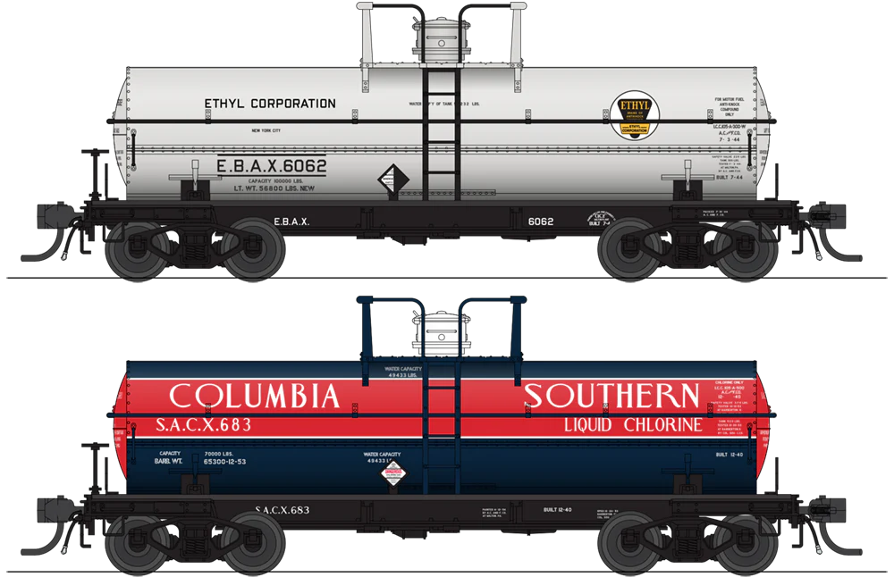 BLI 6474 HO Scale 6000 Gallon Tank Car Ethyl/Columbia Southern Late 19 ...