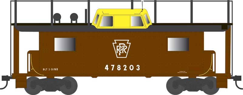 Bowser 43415 HO Scale PRR N8 Caboose Cabin w/Antenna Pennsylvania PRR 478213