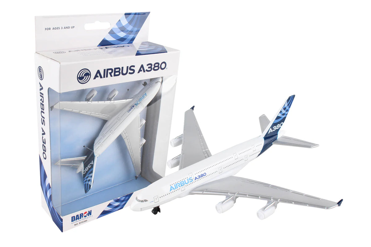 DARON RT0380 AIRBUS A380 Die Cast Model Plane — White Rose Hobbies