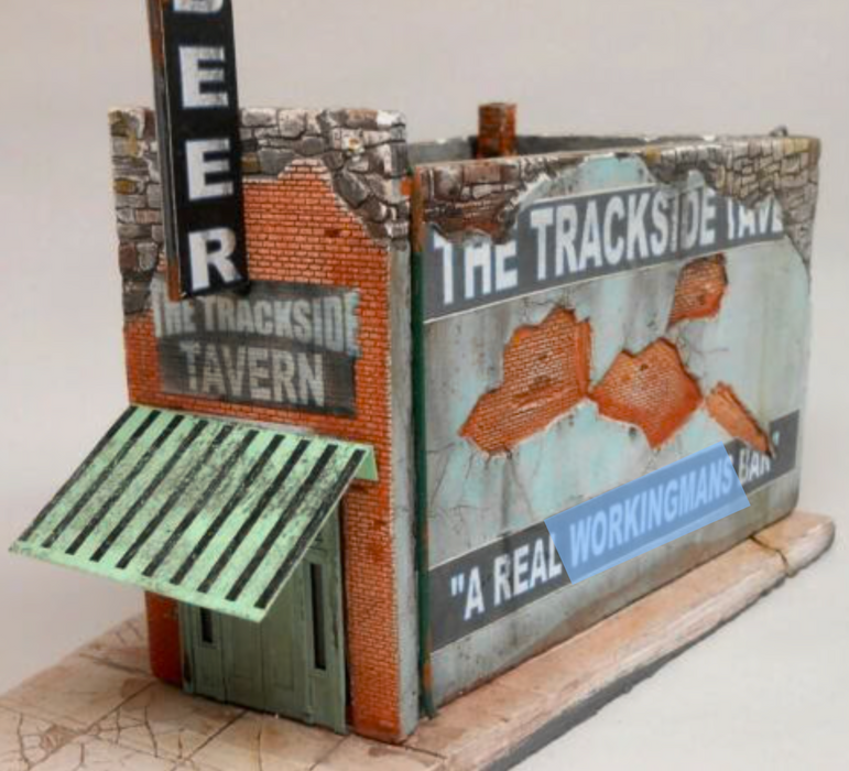 Downtown Deco 1040 HO Scale Trackside Tavern Cast Hydrocal Building Kit