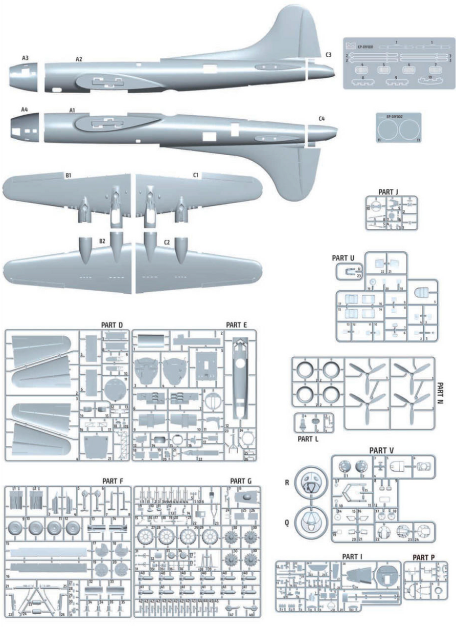 Eduard 11183 1/48 The Bloody Hundredth 1943 B17F Flying Fortress Bombe ...