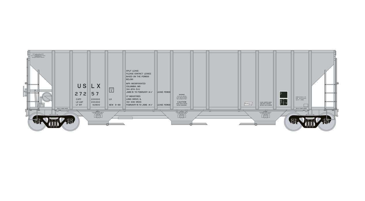 Exactrail Evolution EE1727-3 HO Scale Evans 4780 Covered Hopper USLX 27301