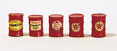 JL Innovation 313 HO Scale Red Gas Station Barrels 5 Pack