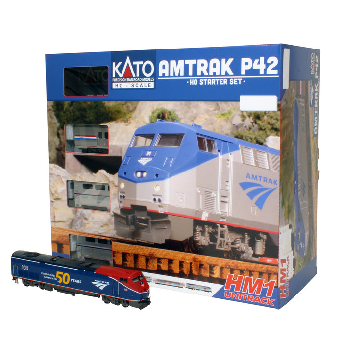 KATO 30-3004 HO Scale Amtrak P42 #108 50th Anniversary Train Set