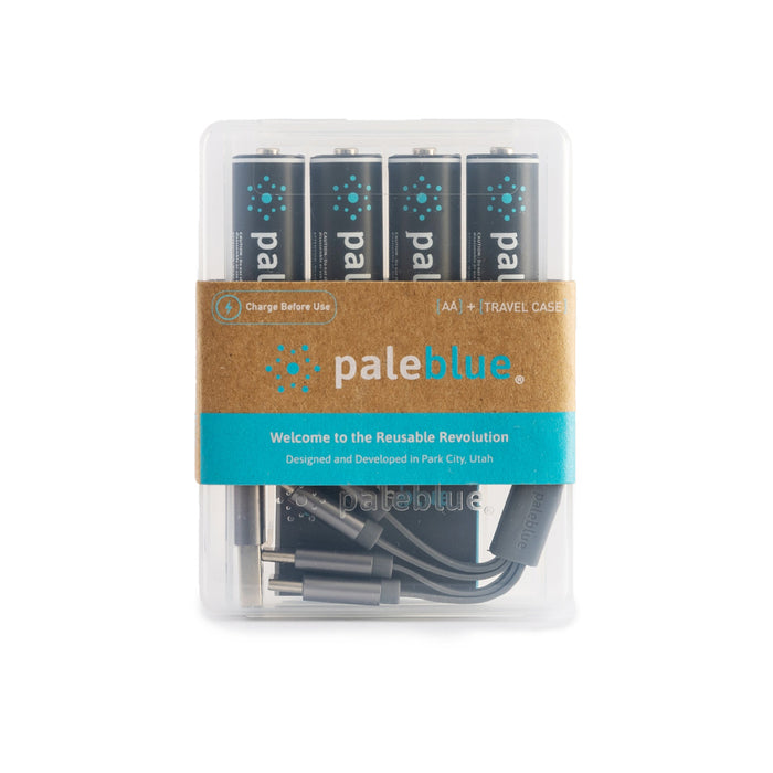 Pale Blue Lithium Ion Rechargeable AA Batteries 4 Pack