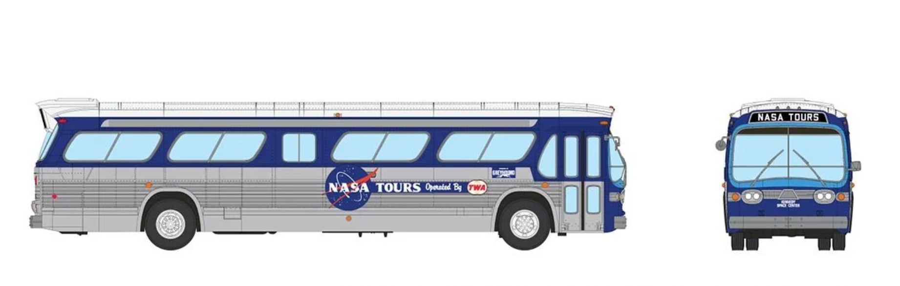 Rapido 753124 HO Scale Deluxe New Look Suburban Bus - NASA Tour Bus Early