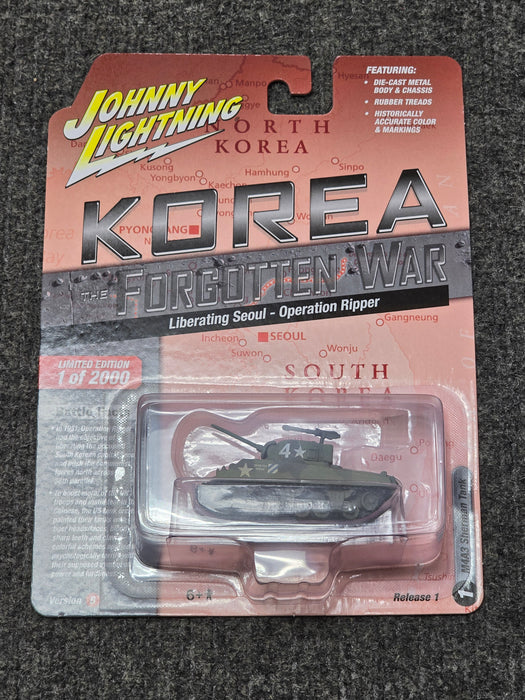 Johnny Lightning JLML009 Korea The Forgotten War Version B M4A3 Sherman Tank