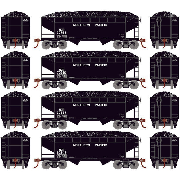 Roundhouse 1026 HO Scale 34' Offset Open Hopper Northern Pacific NP 4-Pack #2