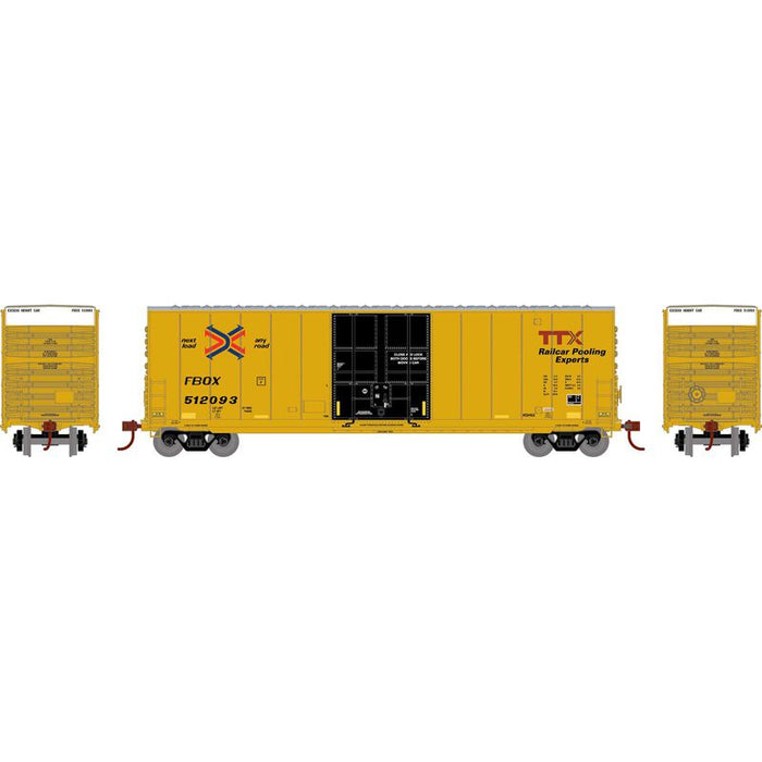 Roundhouse 1184 HO Scale 50' High Cube Smooth Side Box Car TTX FBOX 512093