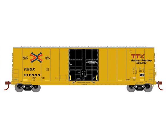 Roundhouse 1184 HO Scale 50' High Cube Smooth Side Box Car TTX FBOX 51 ...