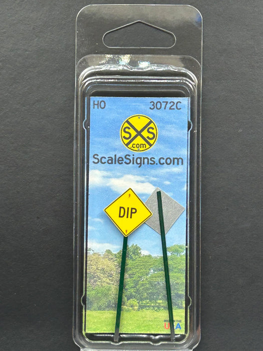 ScaleSigns HO-3072C HO Scale Dip Sign (2 Pack)