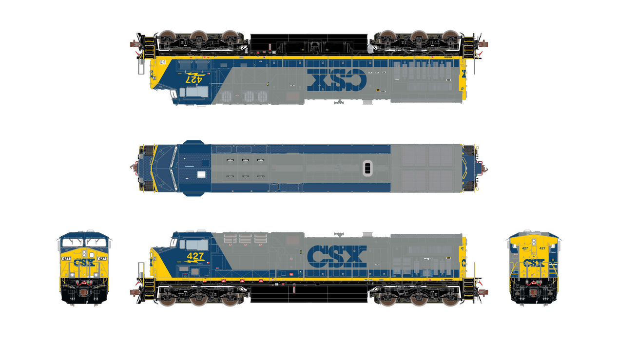 ScaleTrains 39685 HO Scale GE AC4400CW Diesel CSX YN2 442 DCC & LokSound