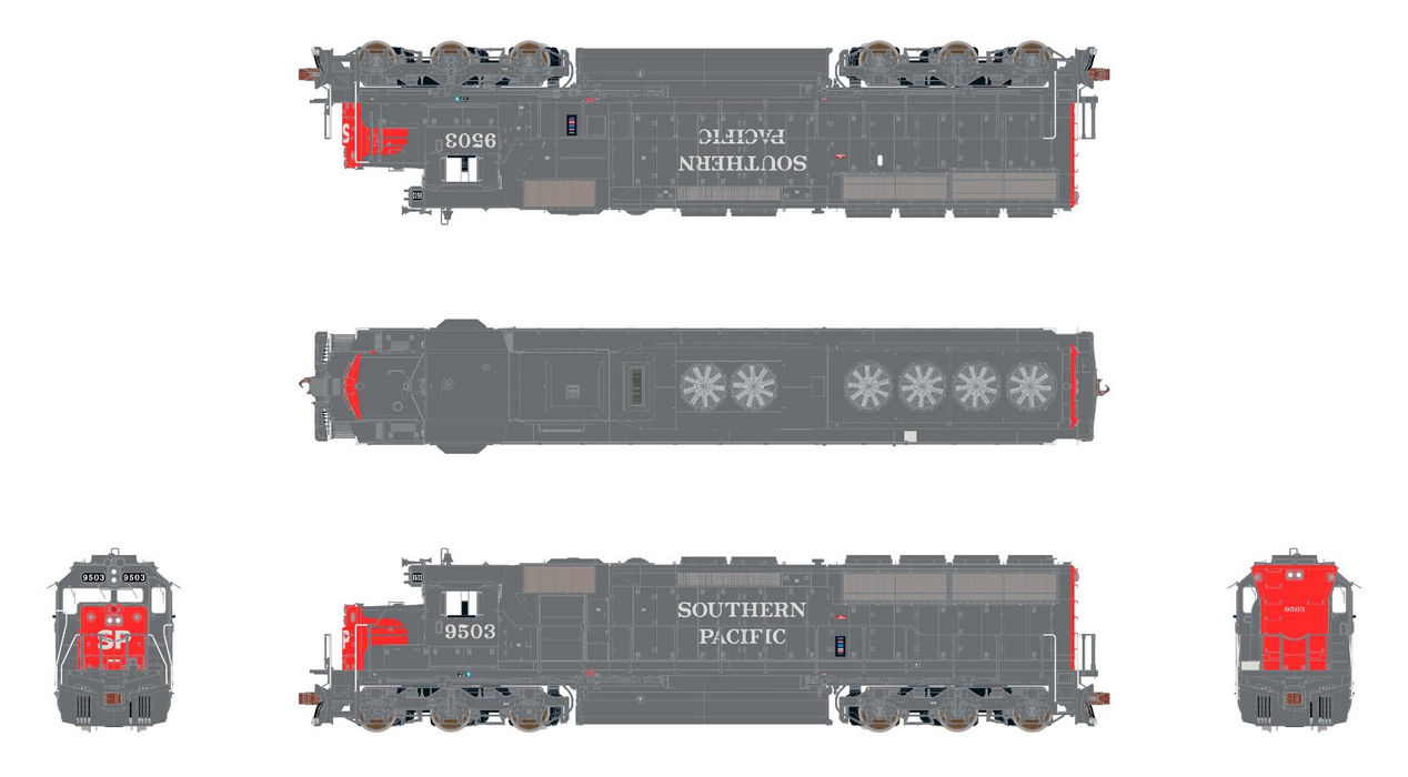 ScaleTrains Museum Quality 70097 HO Scale EMD SD45X Southern Pacific "Repaint" SP 9503 DCC & LokSound