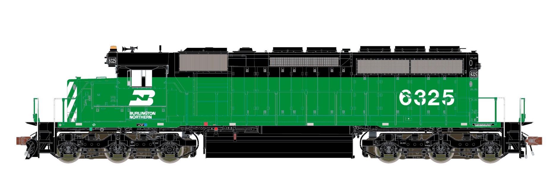 Burlington Northern Non-Powered Scale SD40-2 Diesel #7140 - 6-34781