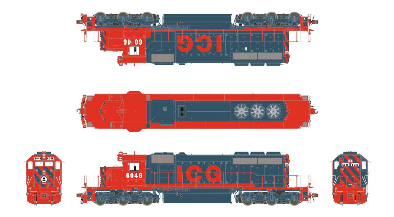 ScaleTrains Rivet 38812 HO Scale EMD SD40-2 Illinois Central Gulf ICG 6046 - DC