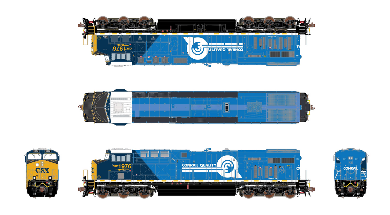 ScaleTrains Rivet 39907 HO Scale GE ES44AH GEVo Conrail Heritage CSX 1976  DCC Sound