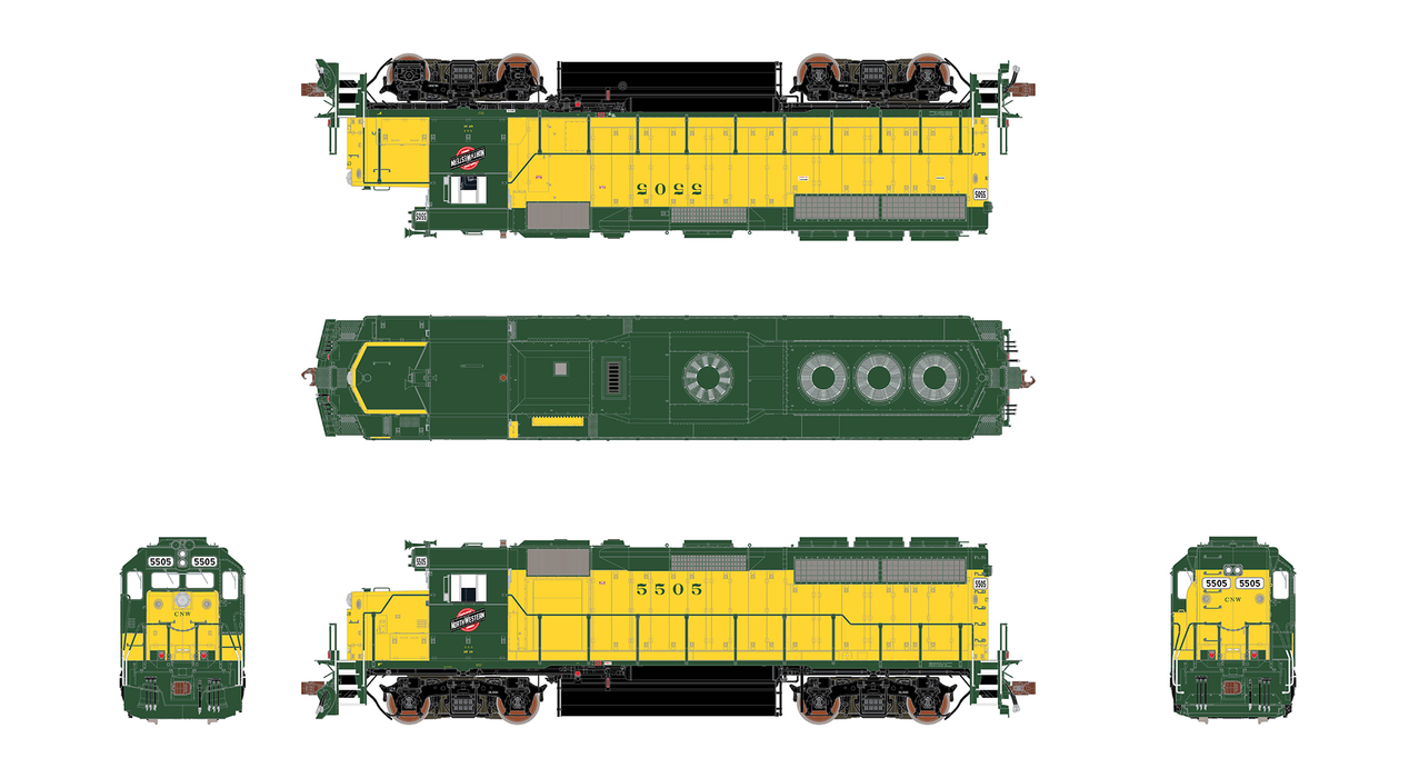 ScaleTrains Rivet 40168 HO Scale EMD GP40 Phase Ia OY/Employee C&NW 5505