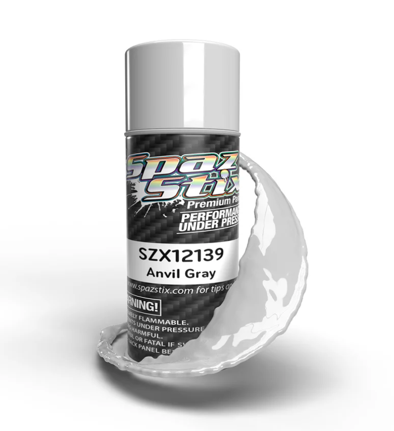 Spaz Stix 12139 Anvil Gray Paint 3.5oz Spray — White Rose Hobbies