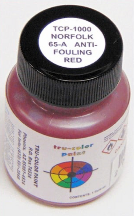 Tru-Color 1000 Norfolk 65-A Antifouling Red 1oz Acrylic Model Paint