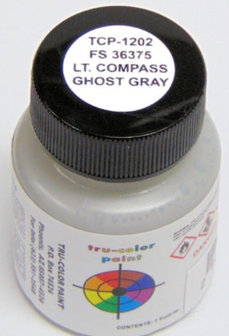 Tru-Color 1202 FS36375 Light Compass Ghost Gray 1oz Acrylic Model Paint