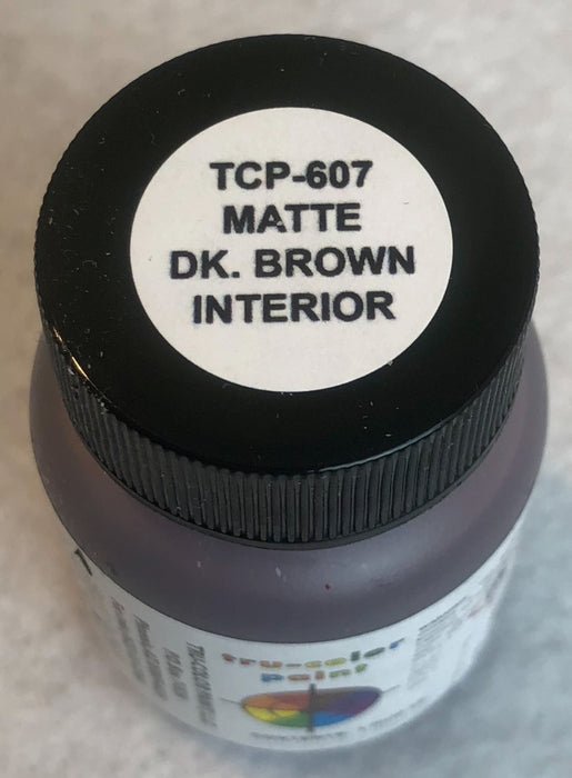 Tru-Color 607 Automotive Interior Dark Brown 1 oz. Acrylic Model Paint