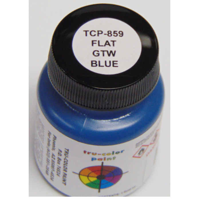 Tru-Color 859 Brushable Flat GTW Blue 1 oz. Acrylic Model Paint