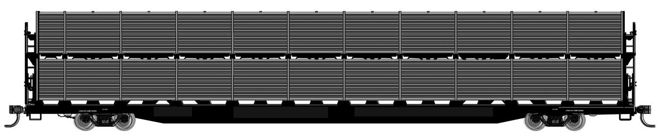 Walthers Mainline 910-8100 HO Scale 89' Bi-Level Shielded Auto Rack Undecorated