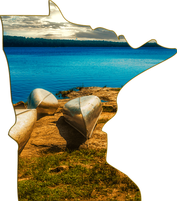 Wimberley Puzzle Company Boundary Waters Canoe Trip | Minnesota-Shaped Jumbo Fridge Magnet