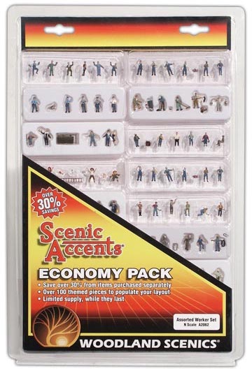 Woodland Scenics A2062 N Scale Workers, Figure Assortment