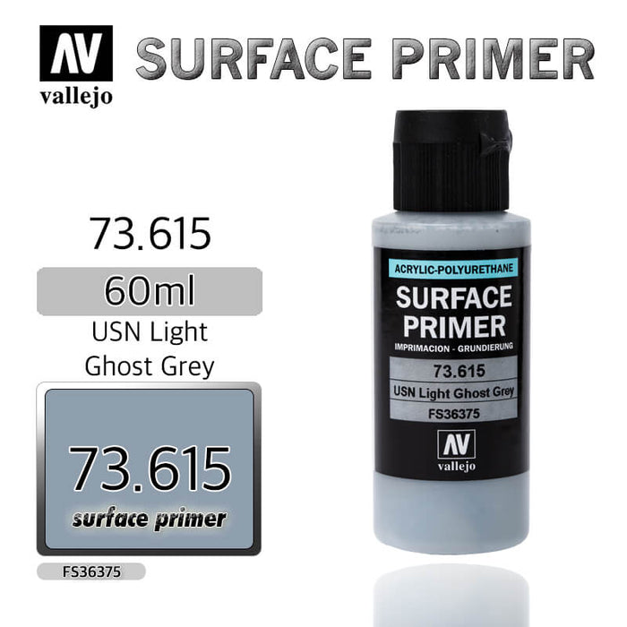 Vallejo 73.615 USN Light Ghost Grey Waterbased Surface Primer 60ml Bottle