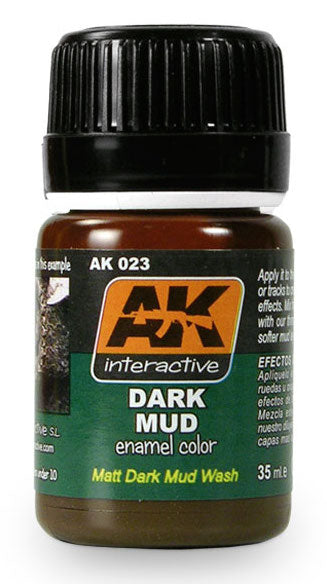 AK Interactive 23 Dark Mud Enamel Paint 35ml Bottle
