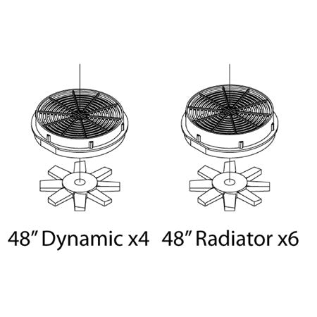 Athearn 11693 HO Scale Fan Set 48" Late Style 3 Pack