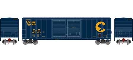 Athearn 17542 N Scale 50' FMC Double Door Boxcar Chessie System C&O 486243