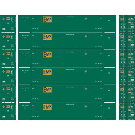 Athearn 28530 HO Scale 53' CIMC Intermodal Container EMP EMHU 6 Pack #2