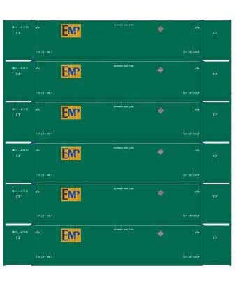 Athearn 28530 HO Scale 53' CIMC Intermodal Container EMP EMHU 6 Pack #2