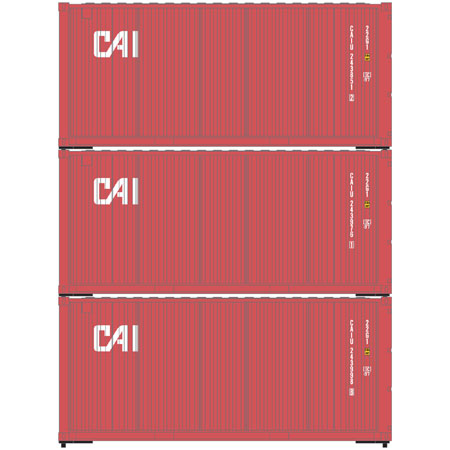 Athearn 28856 HO Scale 20' Intermodal Container 3-Pack CAI