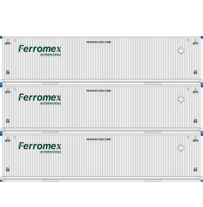 Athearn 29365 HO Scale 53' Jindo Intermodal Container Ferromex FXEU 3-Pack #1